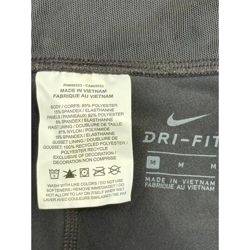 Nike Pants Women's Size M Black Activewear Capri Dri-Fit Leggings Zip Pocket